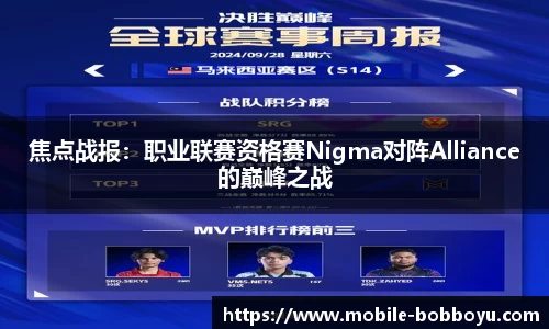焦点战报：职业联赛资格赛Nigma对阵Alliance的巅峰之战